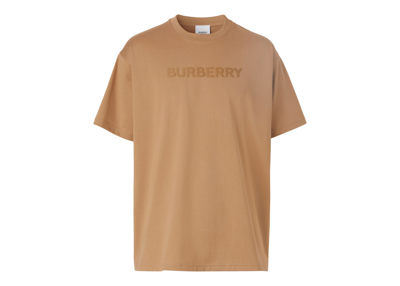 Burberry Logo Print Cotton Oversized T-shirt Camel Men's - SS22 - US