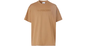 Burberry Logo Print Cotton Oversized T-shirt Camel