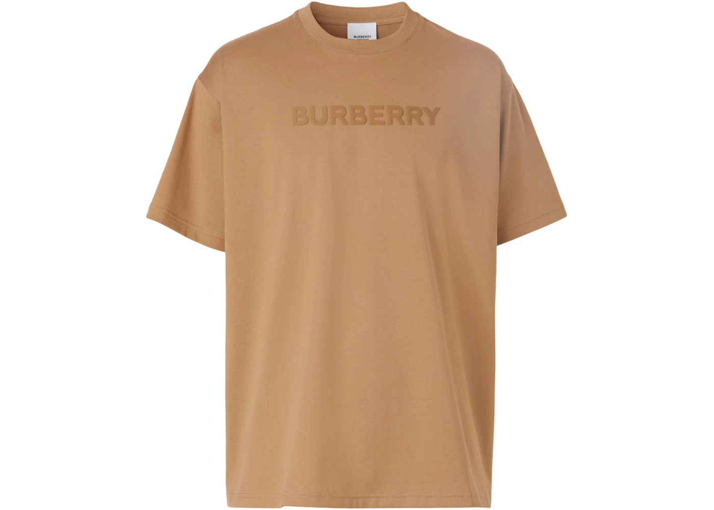 Burberry Logo Print Cotton Oversized T-shirt Camel Men's SS22 US