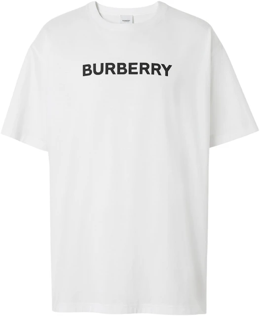 Burberry Logo Print Cotton Oversized T-shirt White/Black - SS22 - US
