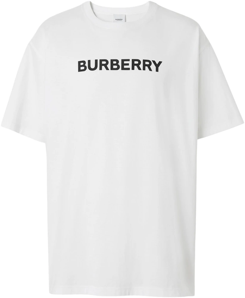 Burberry Logo Print Cotton Oversized T-shirt White/Black Men's - SS22 - US