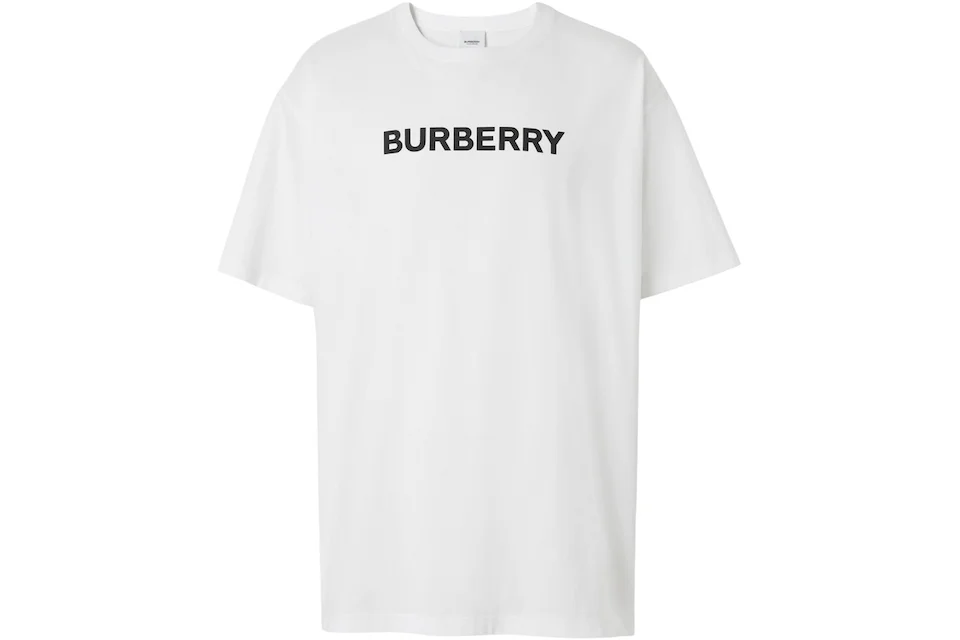 Burberry Logo Print Cotton Oversized T-shirt White/Black