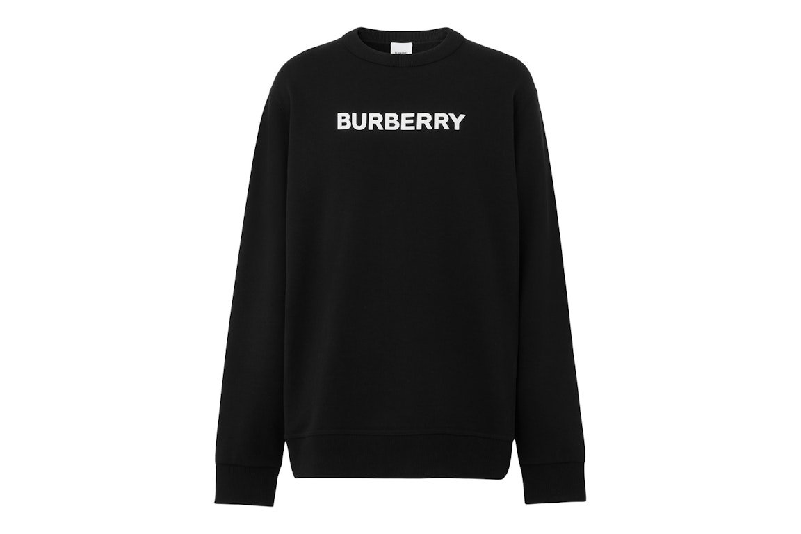 Pre-owned Burberry Logo Print Cotton Sweater Black/white