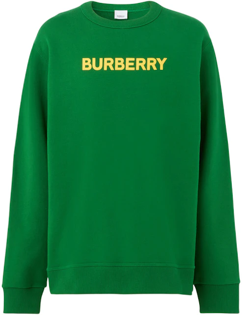 Burberry Logo Print Cotton Sweater Ivy Green/Yellow - SS22 - US