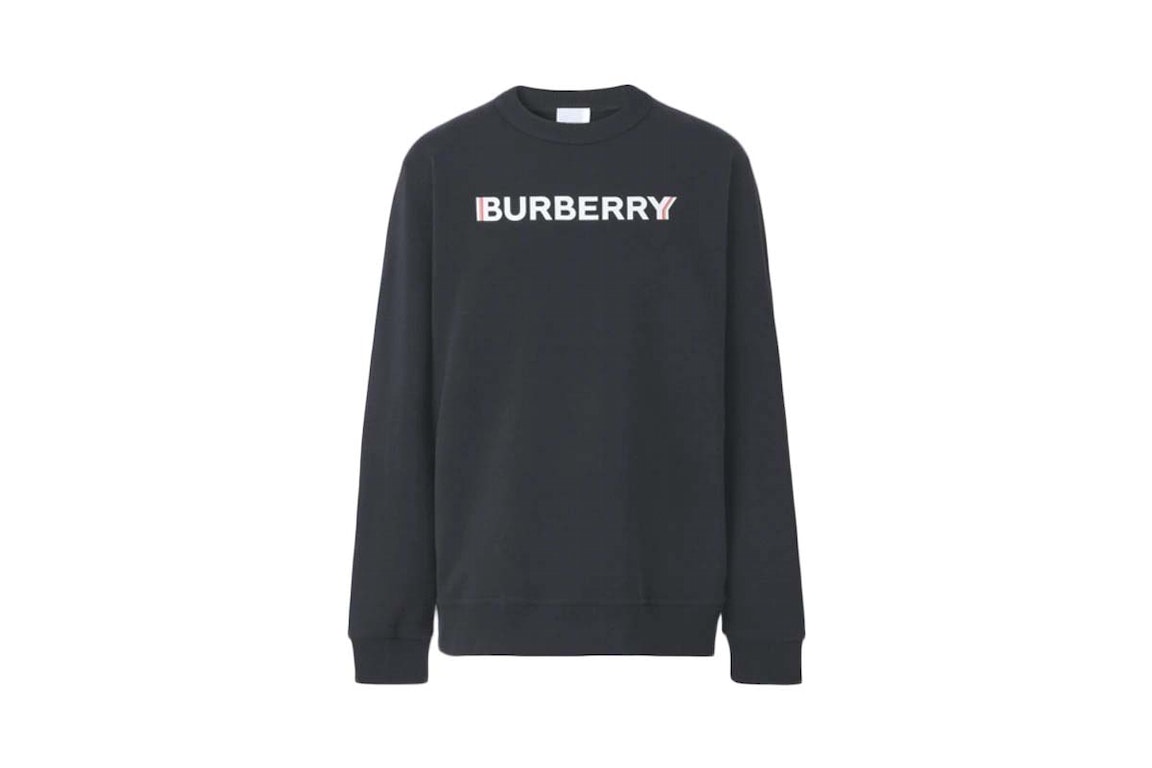 Pre-owned Burberry Logo Print Cotton Sweatshirt Black