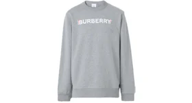 Burberry Logo Print Cotton Sweatshirt Pale Grey Melange