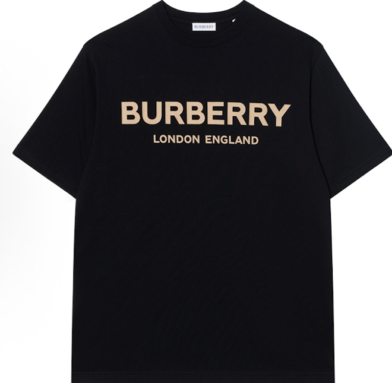 Burberry Logo Print Cotton T-shirt Black/Gold Men's - US