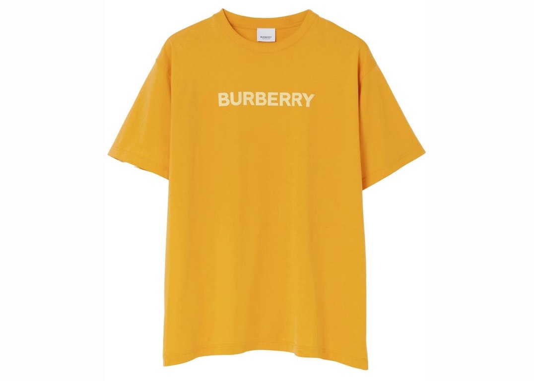 Pre-owned Burberry Logo Print Cotton T-shirt Yellow