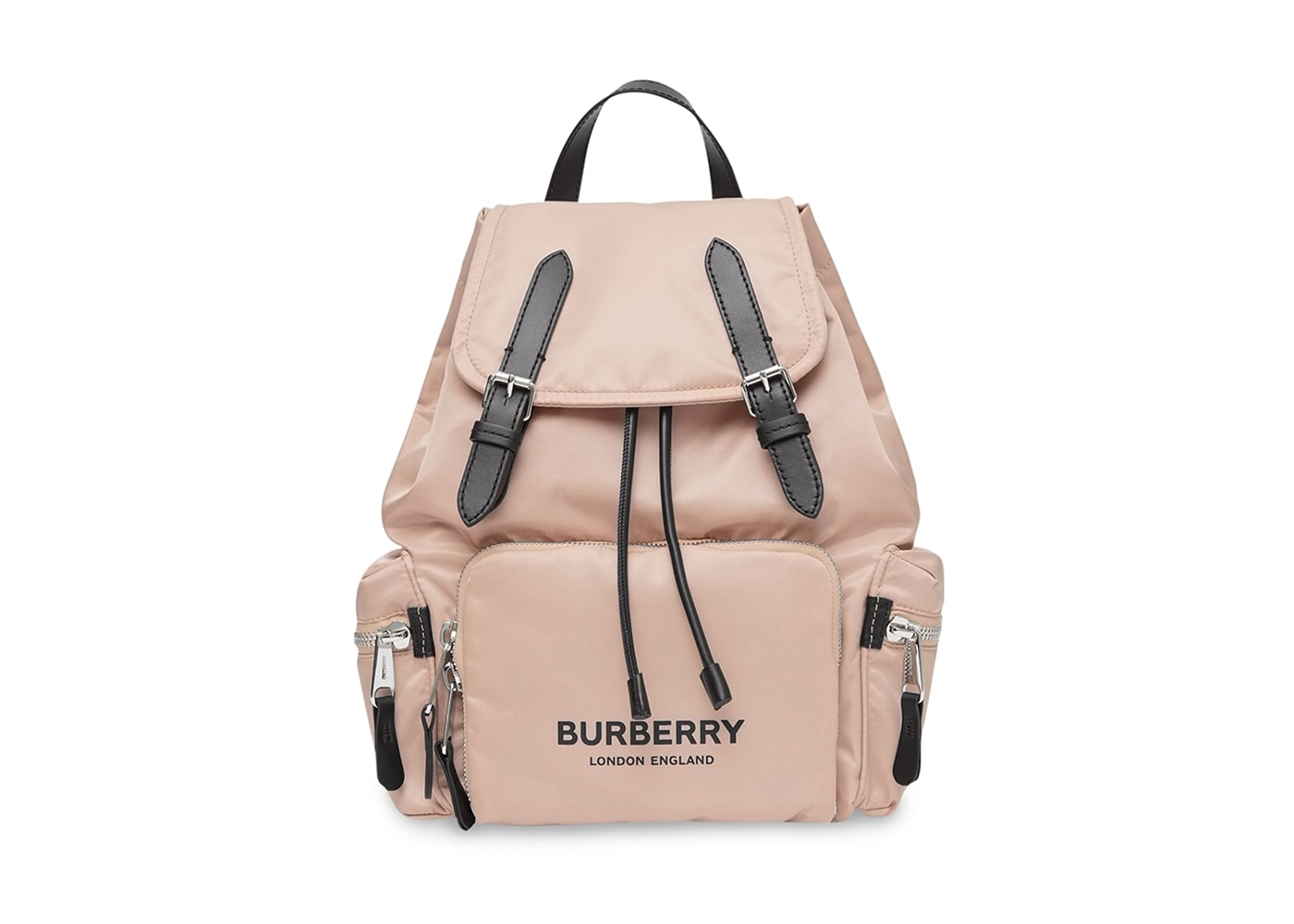 Burberry Logo Print Econyl Nylon Backpack Pink