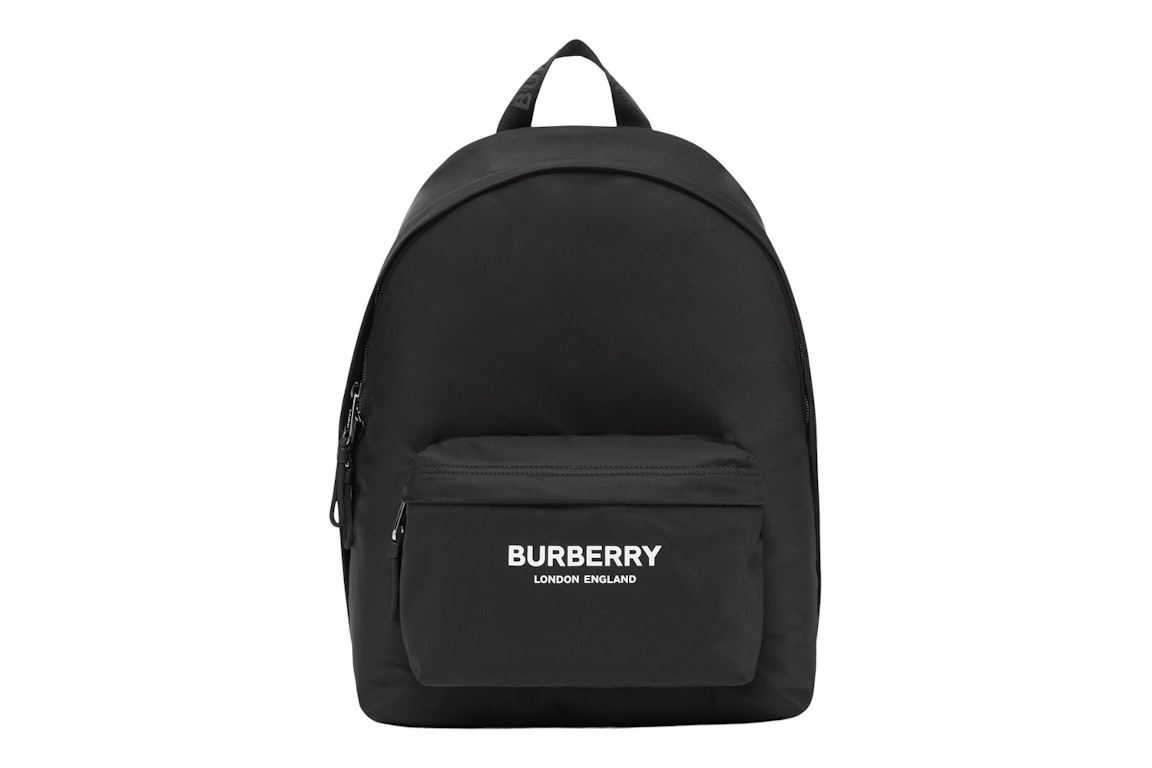 Pre-owned Burberry Logo Print Nylon Backpack Black