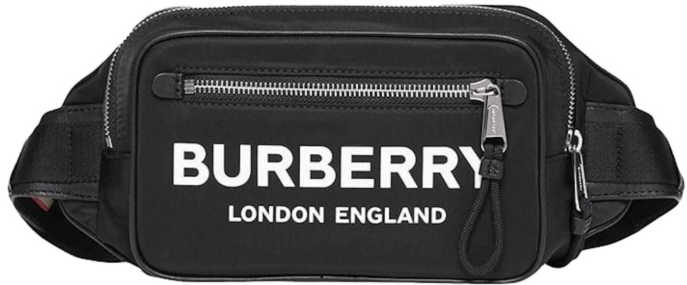 Burberry Logo Print Nylon Bum Bag Black
