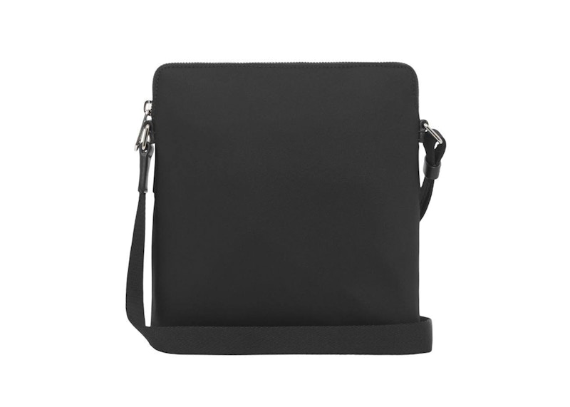 Burberry Logo Print Nylon Crossbody Bag Black in Nylon with Silvertone