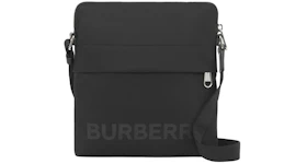 Burberry Logo Print Nylon Crossbody Bag Black