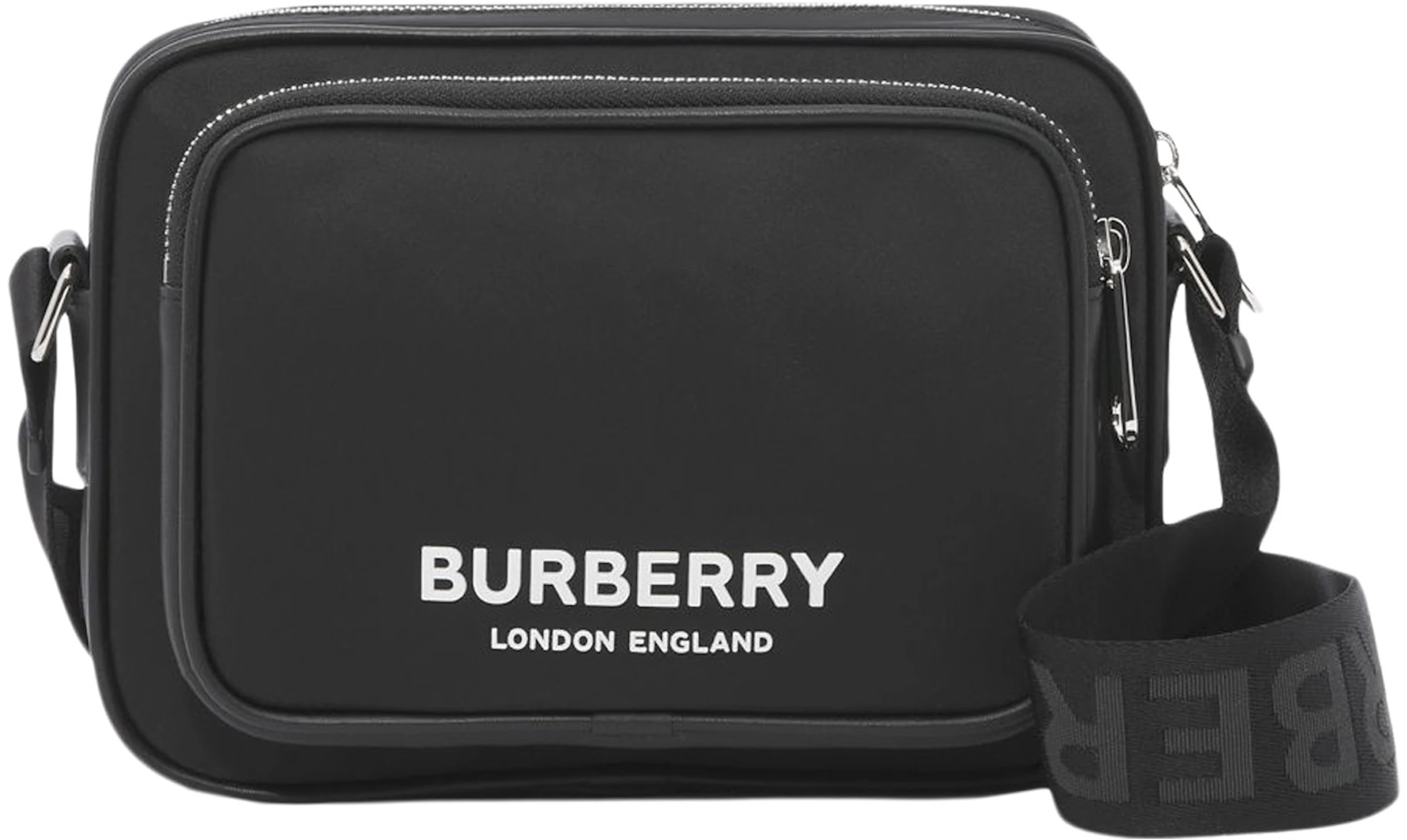 Burberry Logo Print Nylon Crossbody Crossbody Bag Black in Polyamide with  Silver-tone - US