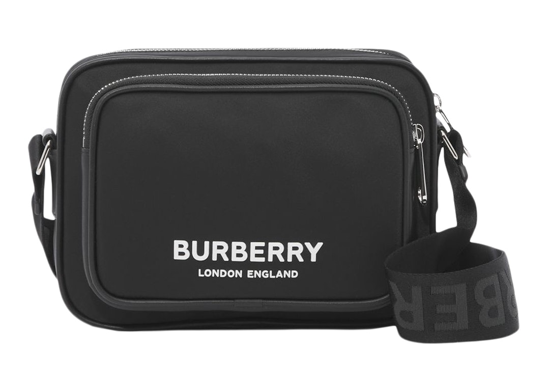 Pre-owned Burberry Logo Print Nylon Crossbody Crossbody Bag Black
