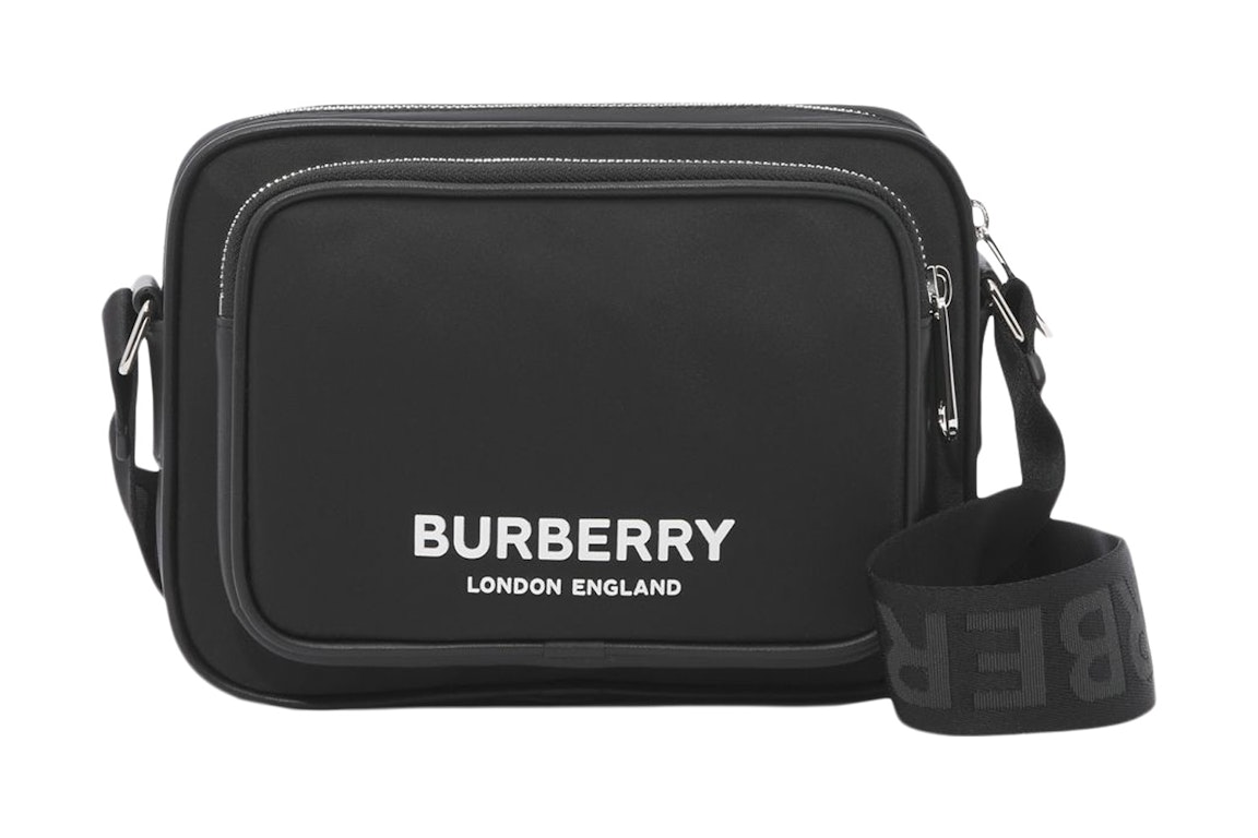 Pre-owned Burberry Logo Print Nylon Crossbody Crossbody Bag Black