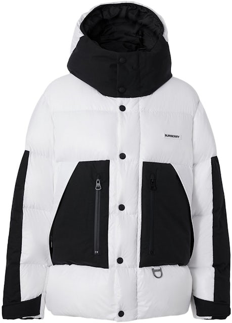 Logo Print Nylon Oversized Hooded Jacket Optic White/Black FW22 Men's - US