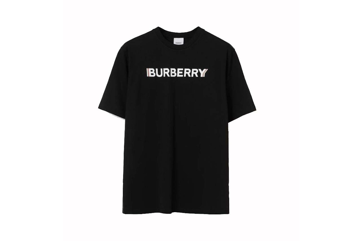 Pre-owned Burberry Logo Print T-shirt Black/white