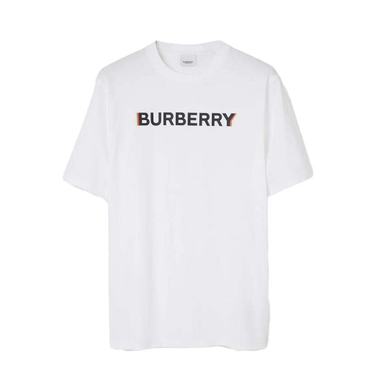 Pre-owned Burberry Logo Print T-shirt White/black