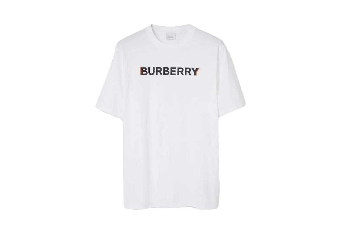 Pre-owned Burberry Logo Print T-shirt White/black