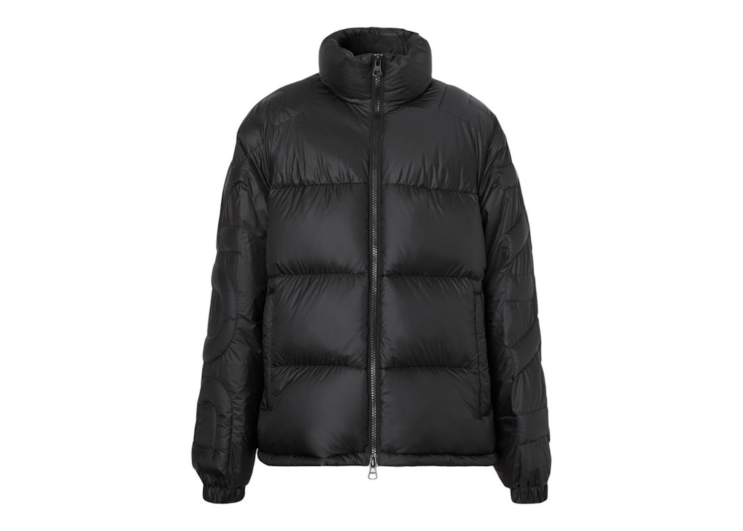 Pre-owned Burberry Logo Quilted Nylon Puffer Jacket Black