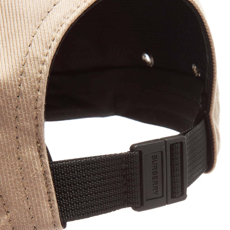 Burberry Logo Rubber Patch Baseball Cap Soft Fawn