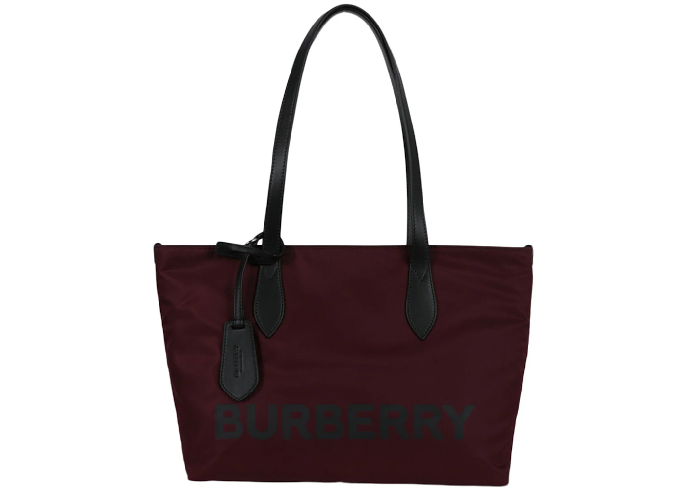Burberry Logo Tote Burgundy in Leather US - Main Image
