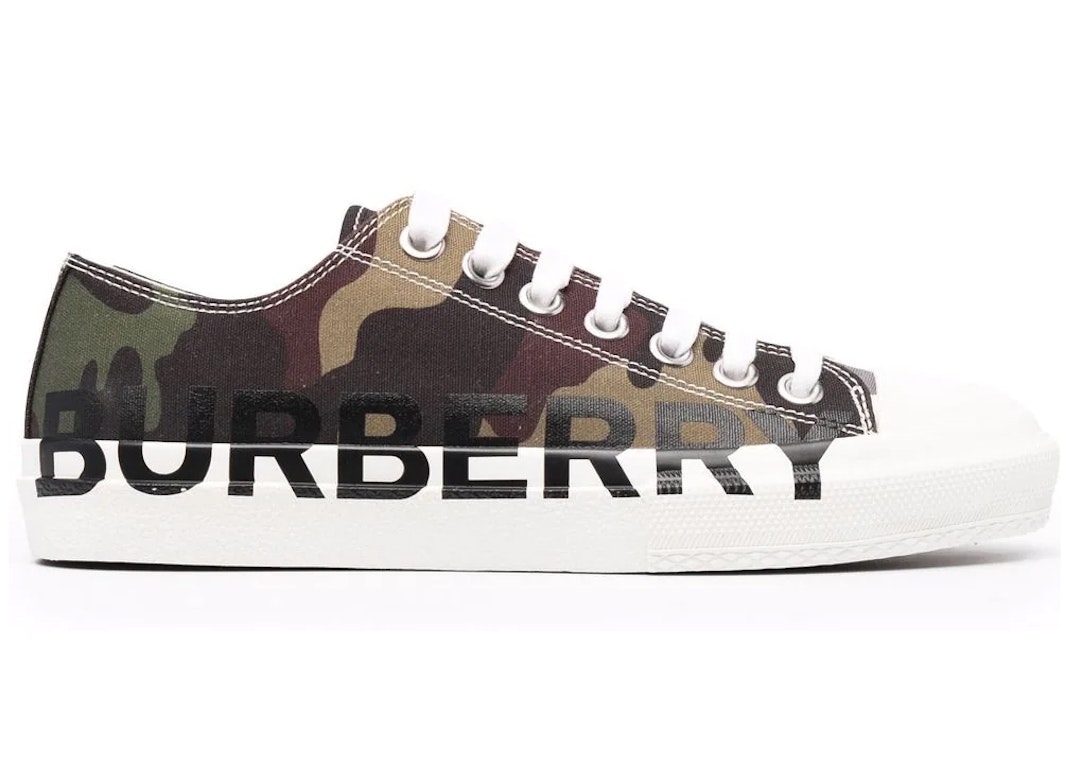 Pre-owned Burberry Logo-print Lace-up Sneaker Green Camo