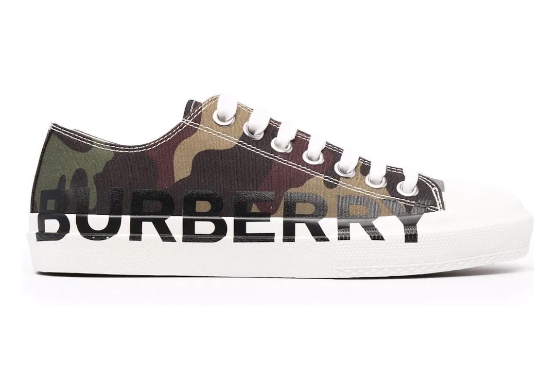 Pre-owned Burberry Logo-print Lace-up Sneaker Green Camo
