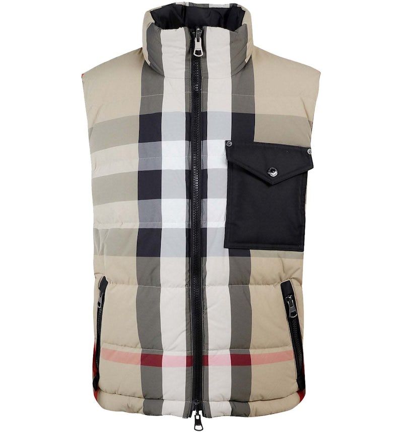 Burberry Mann ärmellose wattierte und wendbare Jacke Beige Herren – DE