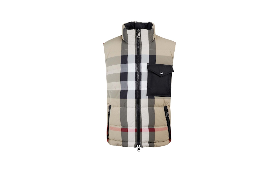 Pre-owned Burberry Man Sleeveless Padded And Reversible Jacket Beige