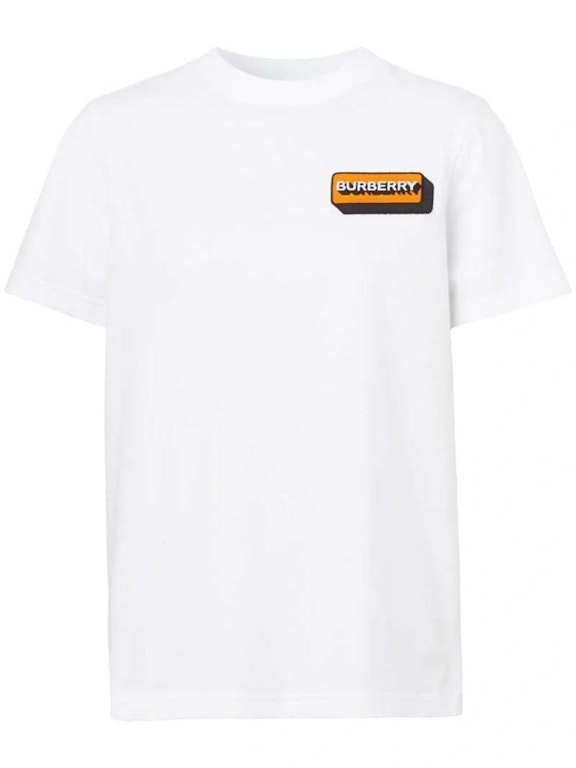 Pre-owned Burberry Margot Logo-applique Cotton T-shirt White