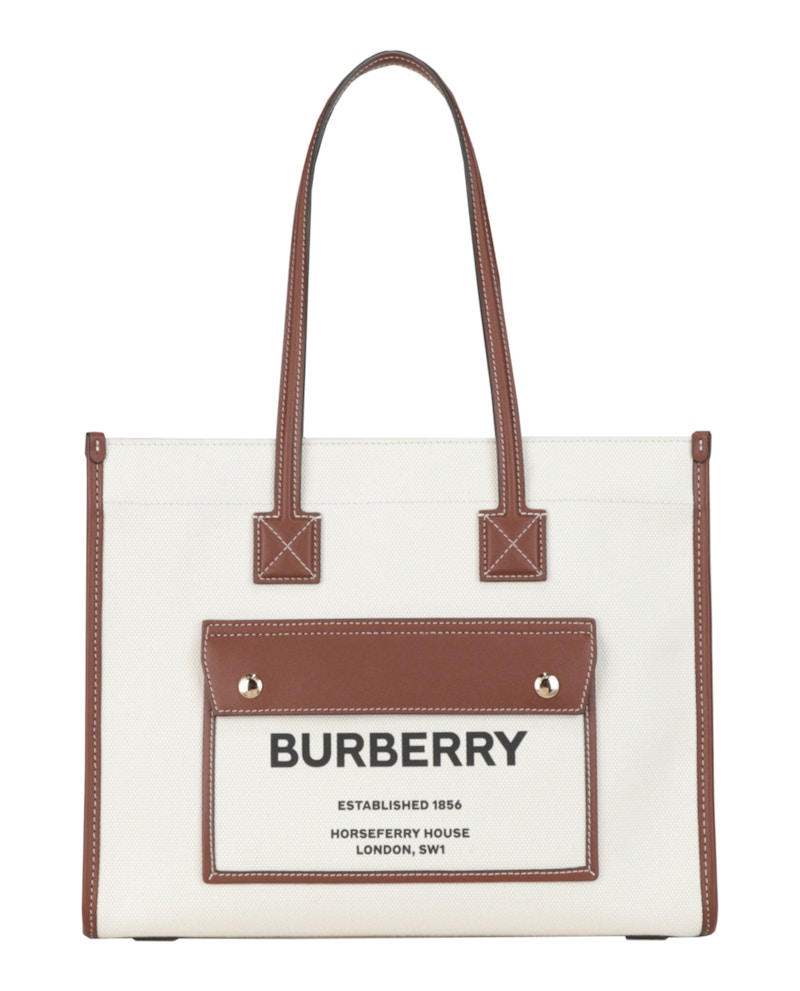 Pre-owned Burberry Women's Medium Freya Tote In Camel