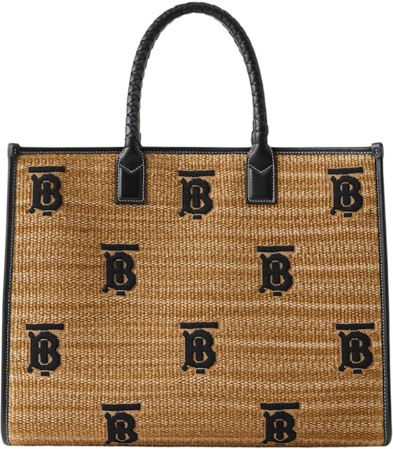 Burberry brown Society monogram print tote bag