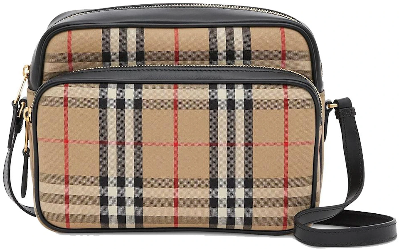 Burberry Vintage Check Cotton Camera Bag Brown in Cotton/Leather