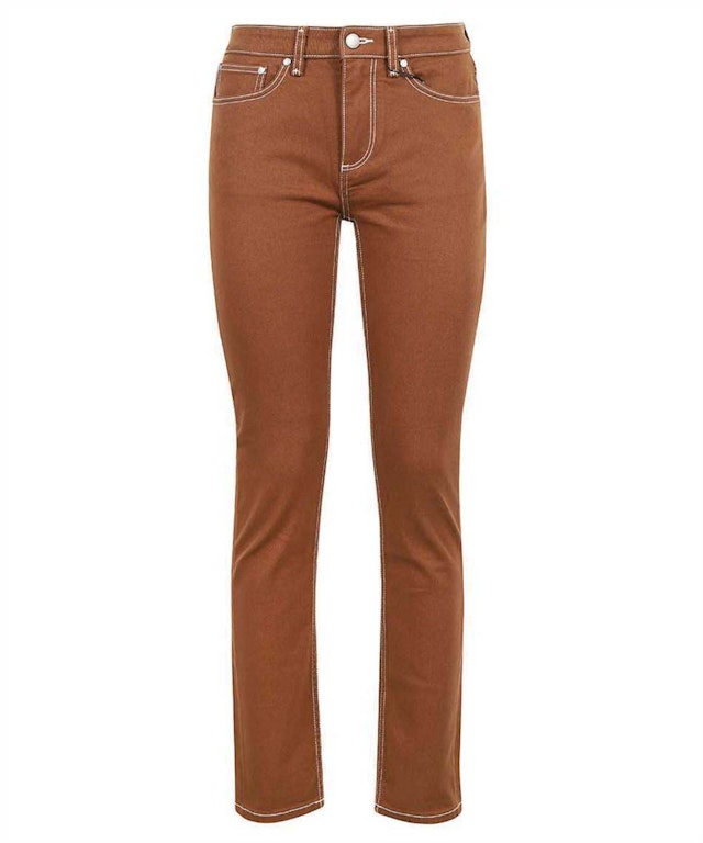 Pre-owned Burberry Mid-rise Skinny Jeans Warm Walnut Brown