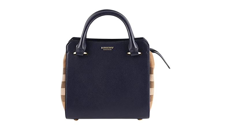 Pre-owned Burberry Women's Mini Banwell Tote Bag In Dark Blue