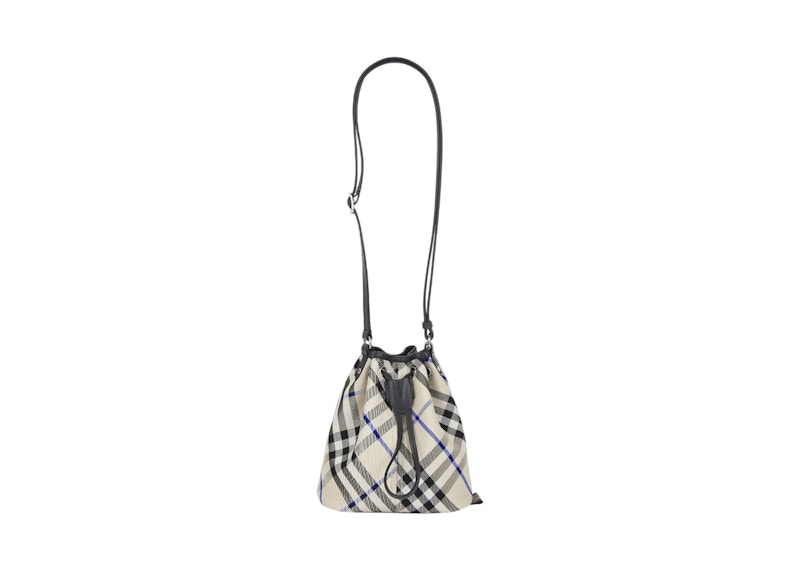 Burberry Mini Check Bucket Bag Grey/Blue