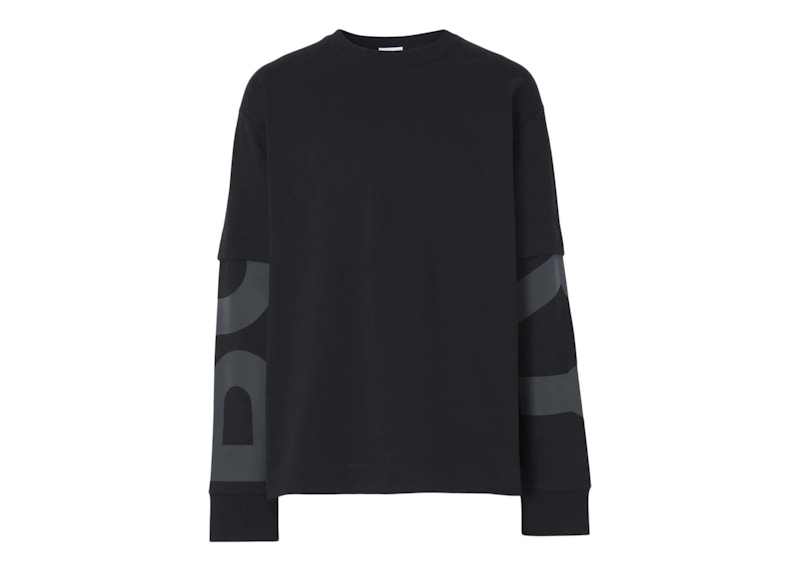 Pre-owned Burberry Men's  Mitchell Logo Print Cotton Sweatshirt Sweatshirt In Black