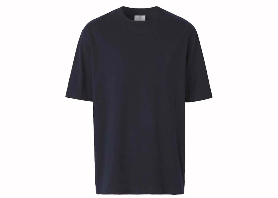 Pre-owned Burberry Monogram Chest Embroidered Logo T-shirt Coal Blue