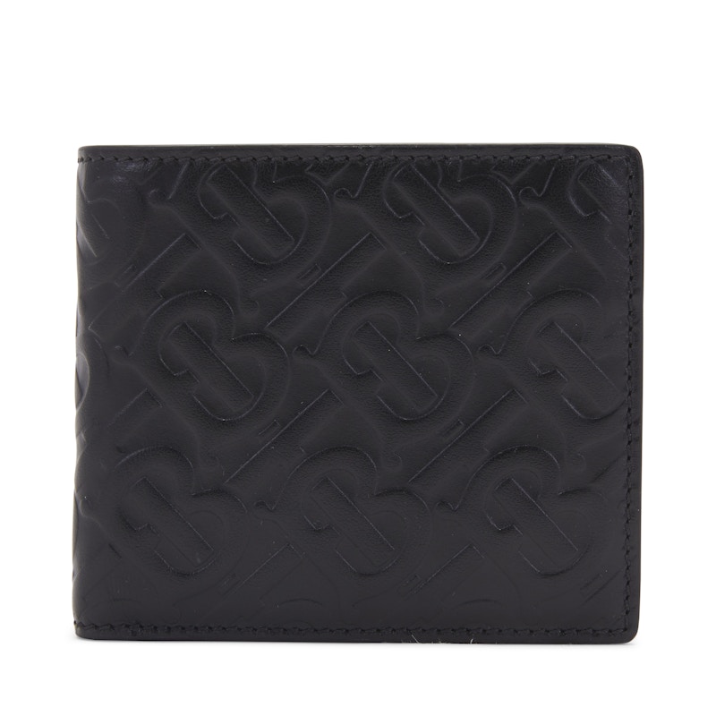 Burberry Monogram Leather International Bifold Wallet 8 Slot Black