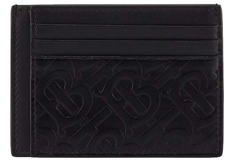 monogram leather card case burberry