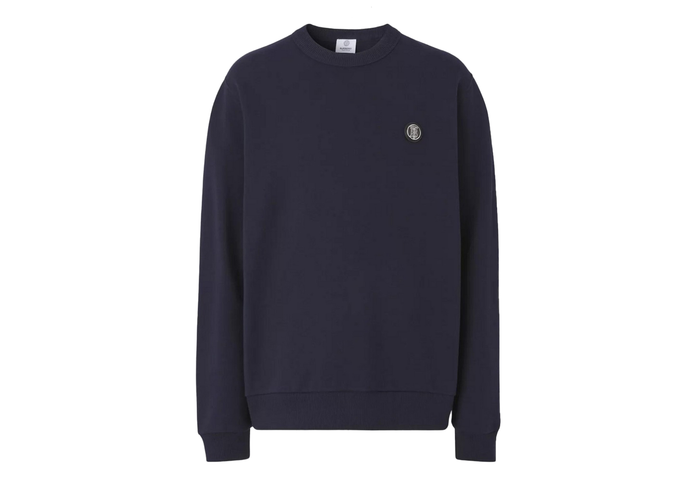 Burberry Monogram Motif Applique Cotton Sweatshirt Navy