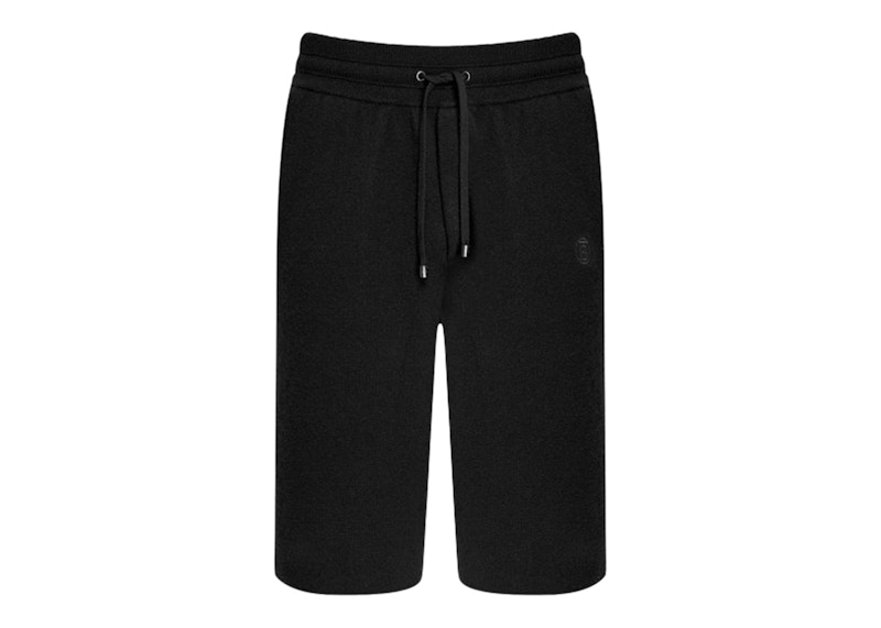 Pre-owned Burberry Men's  Monogram Motif Cashmere Drawcord Shorts In Black