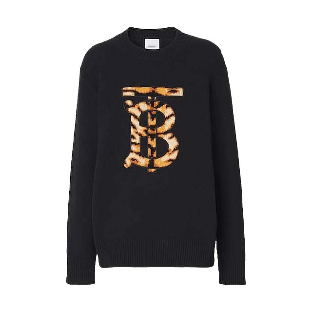 Burberry Monogram Motif Cashmere Sweater Black