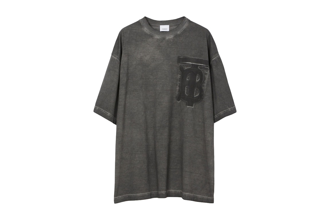 Pre-owned Burberry Monogram Motif Cotton Oversized T-shirt Charcoal Grey