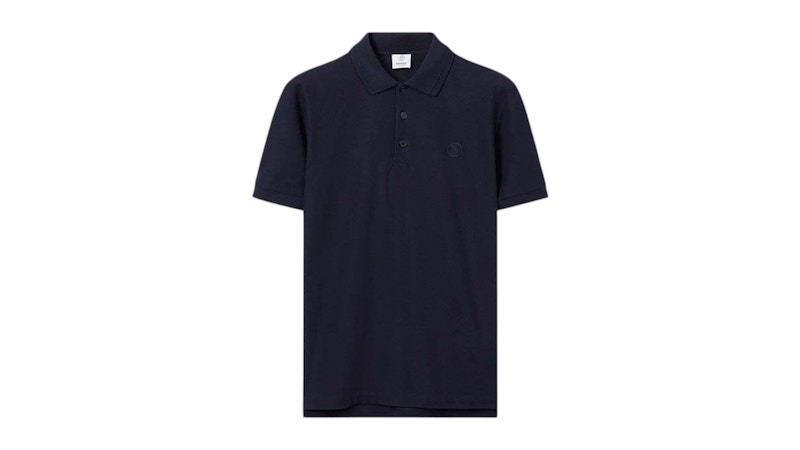 Burberry Monogram Motif Cotton Piqué Polo Shirt Blue Men's - US