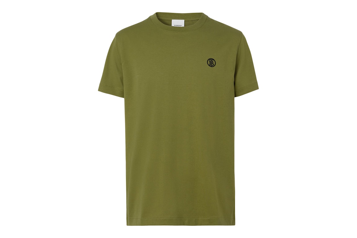 Pre-owned Burberry Monogram Motif Cotton T-shirt Spruce Green/black