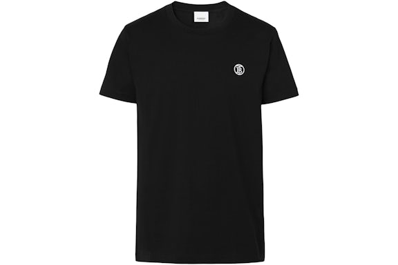 Burberry T-shirt in cotone con motivo monogramma Nero/Bianco
