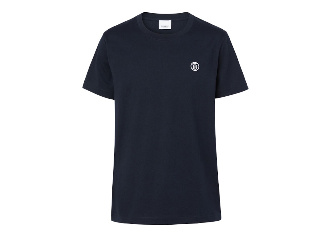 Pre-owned Burberry Monogram Motif Cotton T-shirt Caol Blue/white
